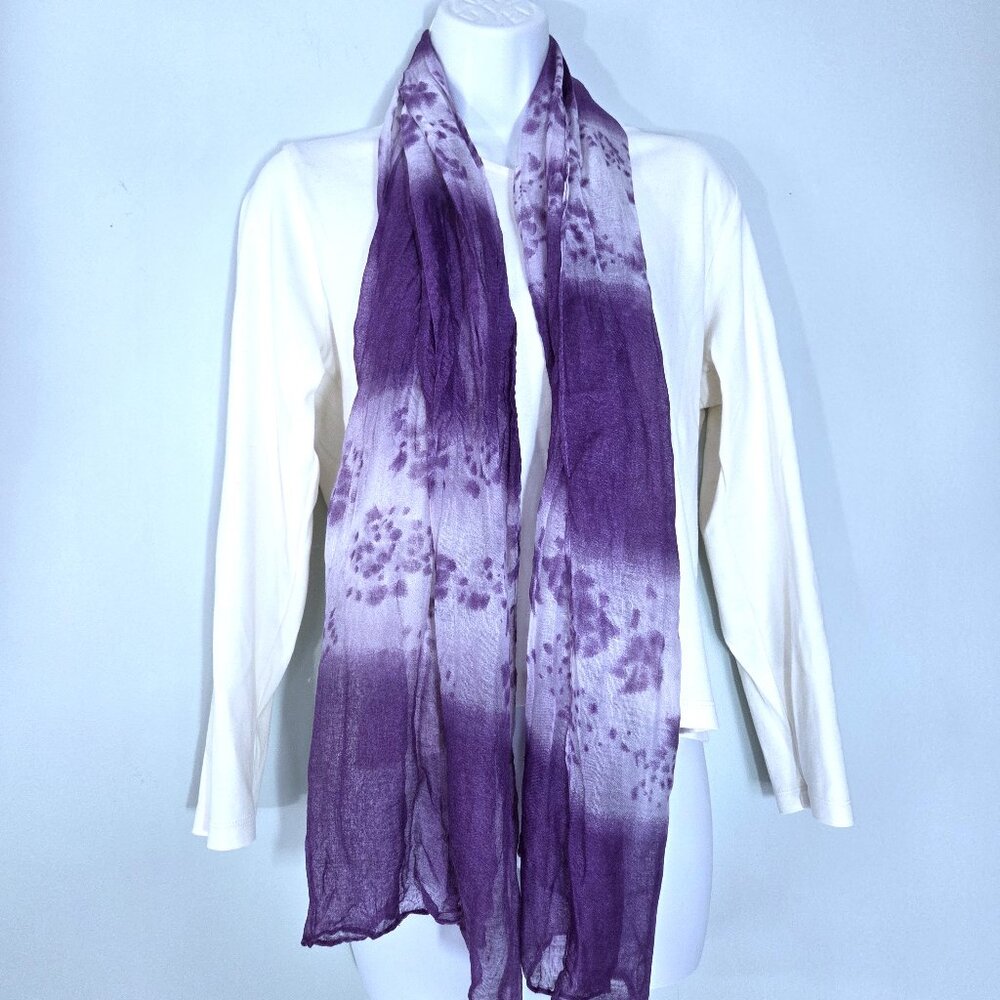 All Jazzed Up Purple & White Lightweight Woven Scarf